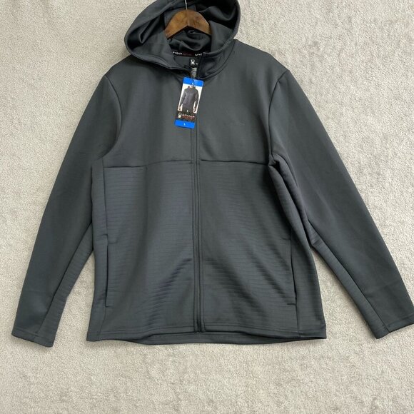 NEW Spyder Active Men's L Full-Zip Hoodie Sweatshirt Dark Gray Scuba - Picture 2 of 9